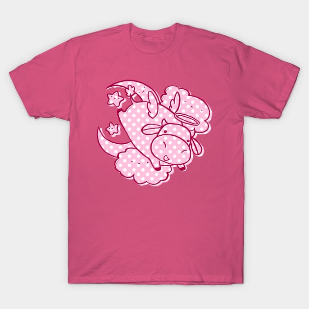 Pink Polk-a-dot Angel Cow T-Shirt by saradaboru
